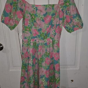Lilly Pulitzer Pink and Green Floral Dress